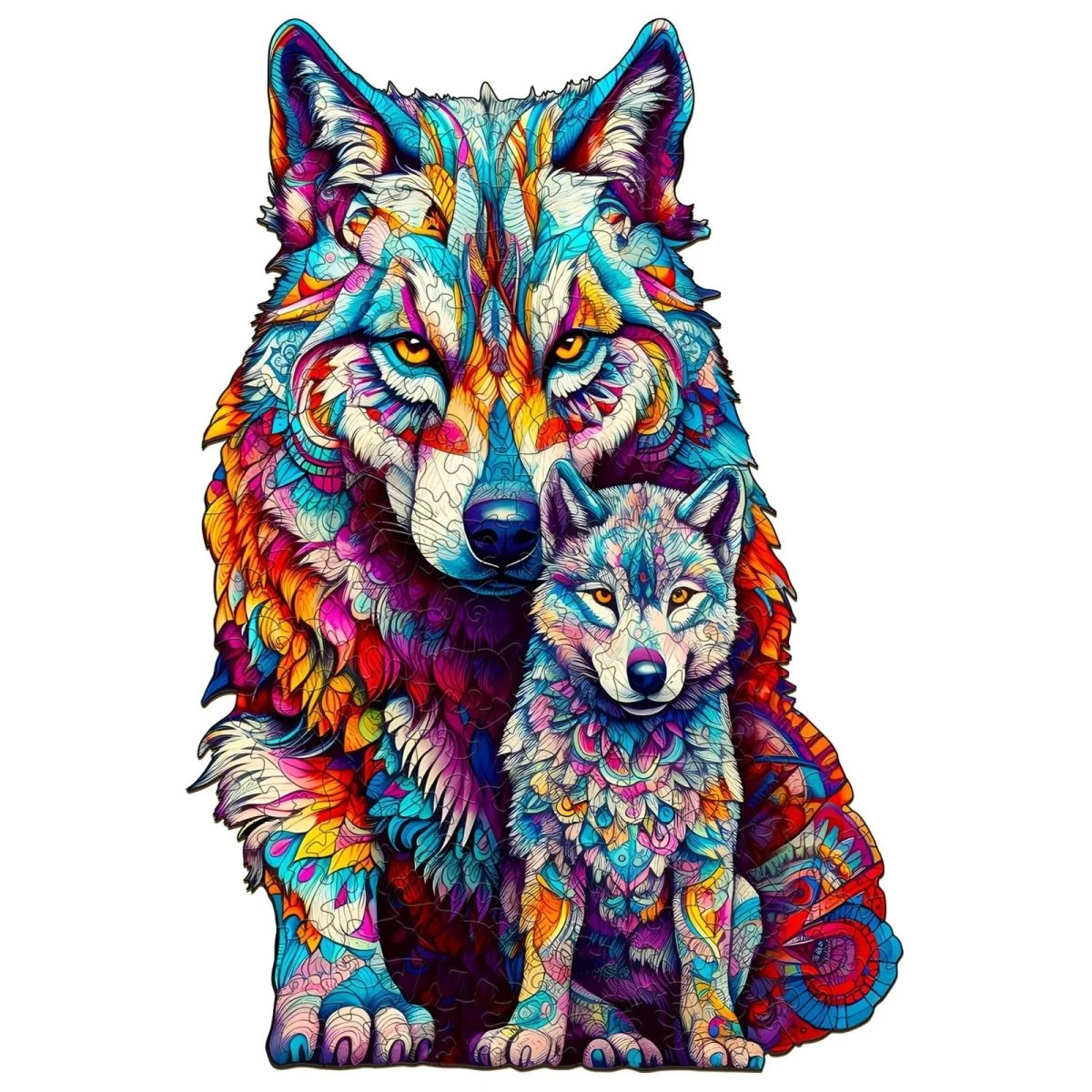 Puzzle bois famille de Loups – Image 2